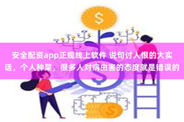 安全配资app正规线上软件 说句讨人恨的大实话，个人种菜，很多人对病虫害的态度就是错误的
