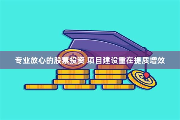 专业放心的股票投资 项目建设重在提质增效
